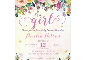Sprinkle Birthday Party Invitations It S A Girl Floral Garden Baby Shower Invitation
