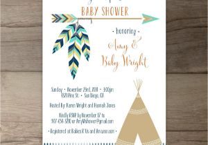 Sprinkle Birthday Party Invitations Tribal Baby Shower Invitations • Birthday Pow Wow • Arrows