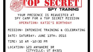 Spy Birthday Party Invitation Template Free Printable Spy Party Invitations the O 39 Jays Birthdays