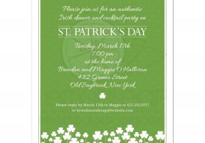 St Patrick S Day Party Invitations St Patricks Day Party Invitation Shamrock Garden