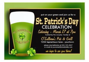 St Patty S Day Birthday Invitations Green Beer St Patricks Day Party Invitations