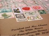 Stamps for Wedding Invites Vintage Postage Stamps for Wedding Invitations Tiffany