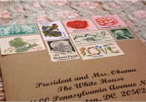 Stamps for Wedding Invites Vintage Postage Stamps for Wedding Invitations Tiffany