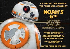 Star Wars Birthday Invitation Template 20 Bb8 Star Wars the force Awakens Birthday Party