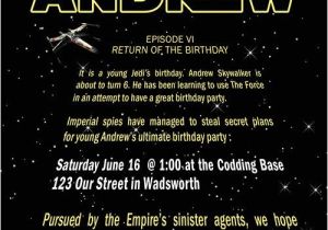 Star Wars themed Birthday Party Invitations Free Printable Star Wars Birthday Party Invitations