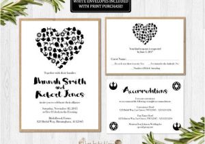 Star Wars Wedding Invitation Template Star Wars Wedding Invitation Printable Set Suite Rsvp Card