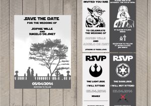 Star Wars Wedding Invitation Template Wedding Invitation Set Star Wars Save the Date Invitation