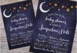 Starry Night Baby Shower Invitations Over the Moon Starry Night Baby Shower Invitation with Free