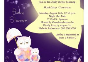 Starry Night Baby Shower Invitations Starry Night Mom & Baby Owls Baby Shower Invites 5 25