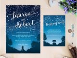 Starry Night Party Invitations Starry Night Wedding Invitation and Wishing Well Card Under