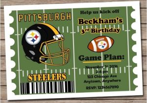 Steelers Party Invitations Pittsburgh Steelers Football Invitation Football Birthday