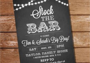 Stock the Bar Party Invitation Wording Chalkboard Stock the Bar Engagement Party Invitation Stock