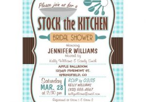 Stock the Kitchen Bridal Shower Invitations Gingham Stock the Kitchen Bridal Shower Invitation