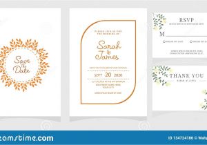 Stock Vector – Wedding Invitation Template 14 Wedding Invitation Card Template with Copper Color Flower