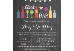 Stock Your Bar Party Invitations Stock the Bar Chalk Party Engagement Invitation Zazzle Com