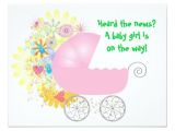 Stroller Baby Shower Invitations Pink Stroller Baby Shower Invitation 4 25" X 5 5