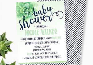 Succulent Baby Shower Invitations Succulent Baby Shower Invitation Gender Neutral Baby