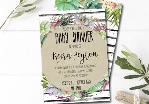Succulent Baby Shower Invitations Succulent Baby Shower Invitation Printable Summer Baby Shower