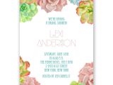 Succulent Bridal Shower Invitations Brilliant Succulents Wedding Shower Invitation