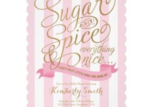 Sugar and Spice Baby Shower Invites Sugar and Spice Baby Girl Baby Shower Invitation 5" X 7