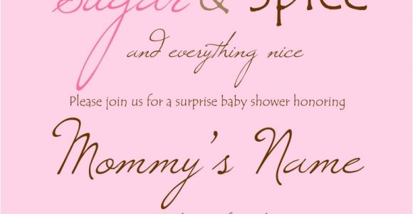 Sugar and Spice Baby Shower Invites Sugar and Spice Baby Shower Invitations Template