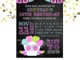 Sugar Skull Baby Shower Invitations Sugar Skull Invitation Chalkboard Invitation Printed