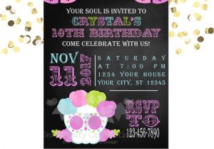 Sugar Skull Baby Shower Invitations Sugar Skull Invitation Chalkboard Invitation Printed