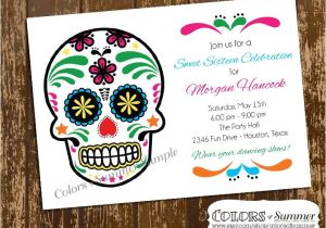 Sugar Skull Party Invitations Sugar Skull Birthday Invitation Sweet Sixteen Sweet 16