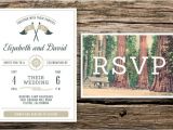 Summer Camp Wedding Invitations Redwoods Camp Wedding Invitation Vintage Postcard Rsvp