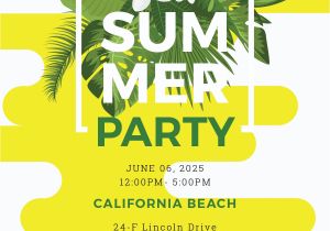Summer Party Invitation Template Free Summer Party Invitation Template In Microsoft Word