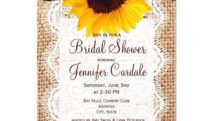 Sunflower Bridal Shower Invitation Templates Rustic Burlap Sunflower Bridal Shower Invitations