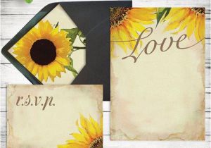 Sunflower Wedding Invitation Template Diy Rustic Sunflower Wedding Invitation Template Printable