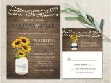 Sunflower Wedding Invitation Template Sunflower Wedding Invitation Set Rustic Sunflower Wedding