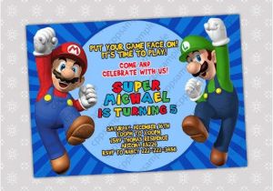 Super Mario Bros Birthday Party Invitation Templates Items Similar to Super Mario Bros Birthday Party