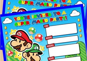 Super Mario Bros Birthday Party Invitation Templates Mario Birthday Invitations Template Resume Builder