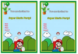 Super Mario Bros Birthday Party Invitation Templates Super Mario Birthday Invitations Birthday Printable