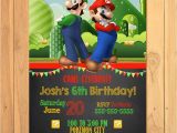 Super Mario Bros Birthday Party Invitation Templates Super Mario Brothers Invitation Chalkboard Super Mario