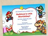 Super Mario Bros Birthday Party Invitation Templates Super Mario Brothers Invitation Template Instant Download