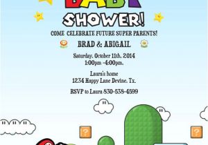 Super Mario Brothers Baby Shower Invitations Mario Birthday Baby Shower Boy Invitation Invite Printable