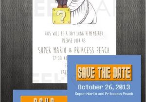 Super Mario Wedding Invitations Printable Super Mario Bros Wedding Invitation Save by