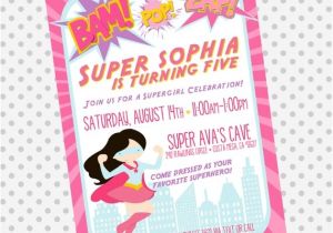 Supergirl Birthday Party Invitations Custom Supergirl Birthday Invite Superhero by