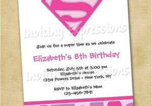 Supergirl Birthday Party Invitations Items Similar to Super Girl Superhero Birthday Invitations