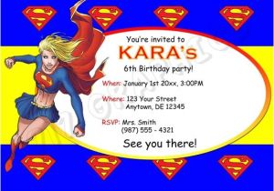 Supergirl Birthday Party Invitations Supergirl Birthday Invitation Printable