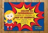 Supergirl Birthday Party Invitations Supergirl Invitation Supergirl Birthday Invitation