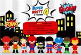 Superhero Birthday Invitations Templates Free Greygrey Designs My Parties Brett S Superhero 4th