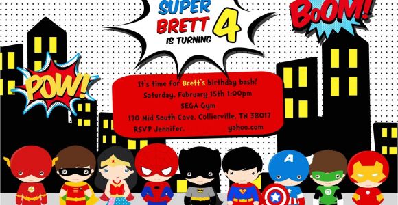 Superhero Birthday Invitations Templates Free Greygrey Designs My Parties Brett S Superhero 4th
