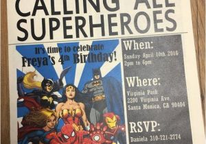 Superhero Newspaper Birthday Invitations 25 Best Ideas About Superhero Invitations On Pinterest