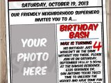 Superhero Newspaper Birthday Invitations Items Similar to Superhero Invitation 5×7 Superhero