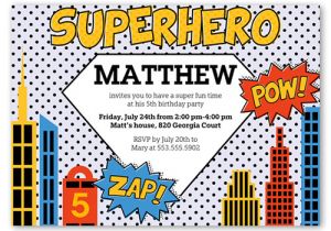 Superhero Party Invitation Template Superhero 5×7 Invite Boy Birthday Invitations Shutterfly