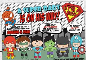 Superhero themed Baby Shower Invitations Superhero Baby Shower Invitation Baby Superhero